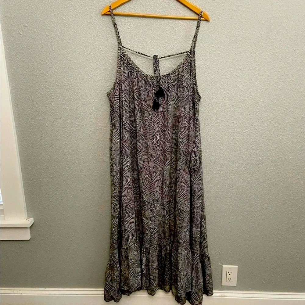 Ava & Viv Maxi Dress Size 4X Flowy Pockets Tassels